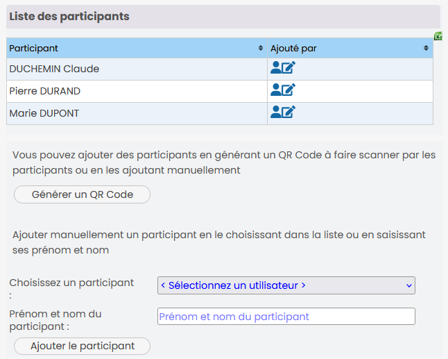 Les participants d'une causerie
