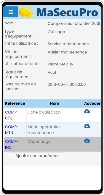 Vos procédures disponibles dans MaSecuPro
