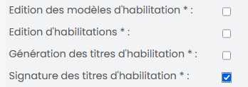 Les profil de gestion des habilitations